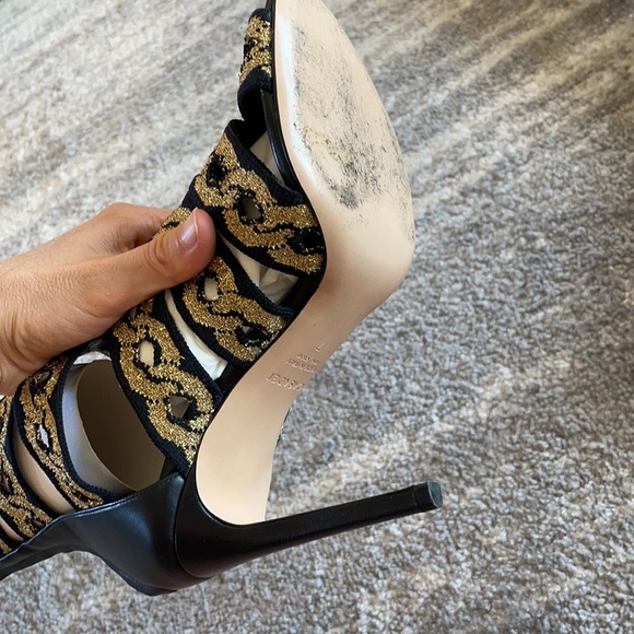 Black/Golden Casadei boots stretchy straps Size 7 Price firm - Picture 11 of 17